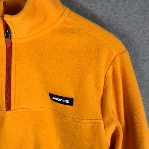 Lands End Yellow Quarter Zip Fleece Size Medium - Picture 2 of 5